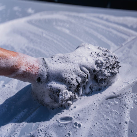 Wash Pad covered in foam and suds 